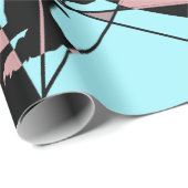 Pastel zwart blauw roze grijs abstract cadeaupapier (Rol Hoek)