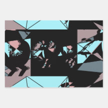 Pastel zwart blauw roze grijs abstract
