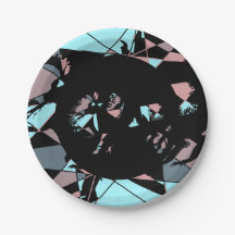 Pastel zwart blauw roze grijs abstract