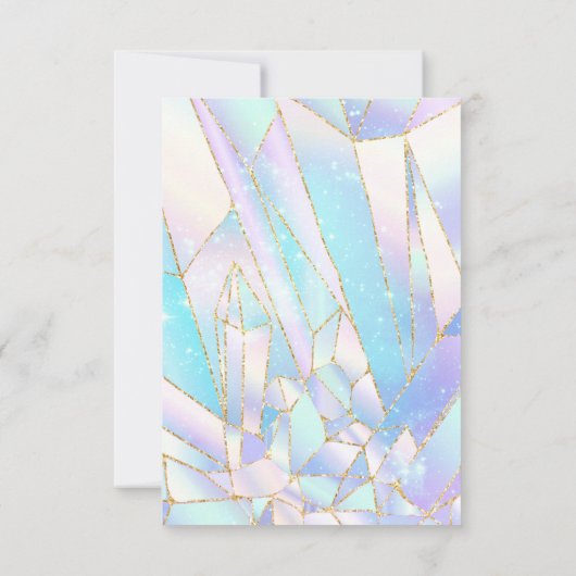 PASTEL ZWARTE KRISTAL SAVE THE DATE RSVP KAARTJE (Achterkant)