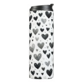 PASTEL ZWARTE WATERVERF LIEFDE VALENTIJN HARTEN THERMOSBEKER (Gedraaid links)