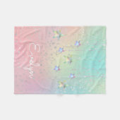 Pastel-zwirl-holografische sterren en lint-schatti fleece deken (Voorkant (Horizontaal))