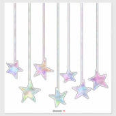 Pastel-zwirl-holografische sterren en lint-schatti sticker (Vel)