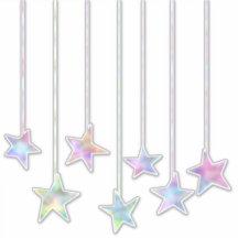 Pastel-zwirl-holografische sterren en lint-schatti