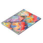 Pastelachtige kleine huizen in zachte kleur, rustg notitieboek (Linkerzijde)