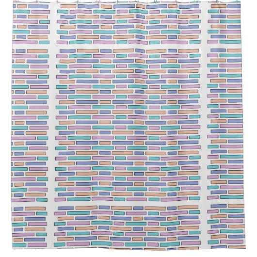 pastelbaksteenmozaïek douchegordijn (Voorkant)