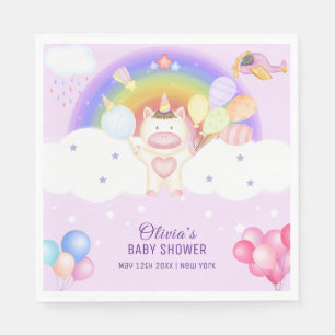Pastelballon Eenhoorn Regenboog Baby shower Servet