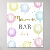 Pastelballonnen Baby shower Momosa Bar Poster (Voorkant)
