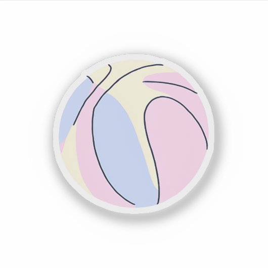 pastelbasketbal sticker (Voorkant)