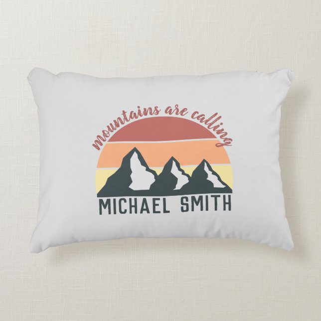  pastelbergen noemen monogram grijs accent kussen (Voorkant)