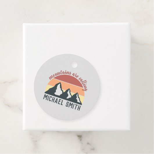 pastelbergen noemen monogram grijs bedankjes labels (In situ)