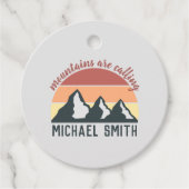 pastelbergen noemen monogram grijs bedankjes labels (Voorkant)