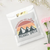  pastelbergen noemen monogram grijs bedankzakje (Gezegeld)