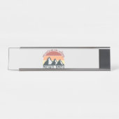  pastelbergen noemen monogram grijs bureau naambordje (Voorkant)