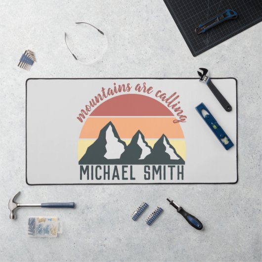  pastelbergen noemen monogram grijs bureaumat (Werkstation)