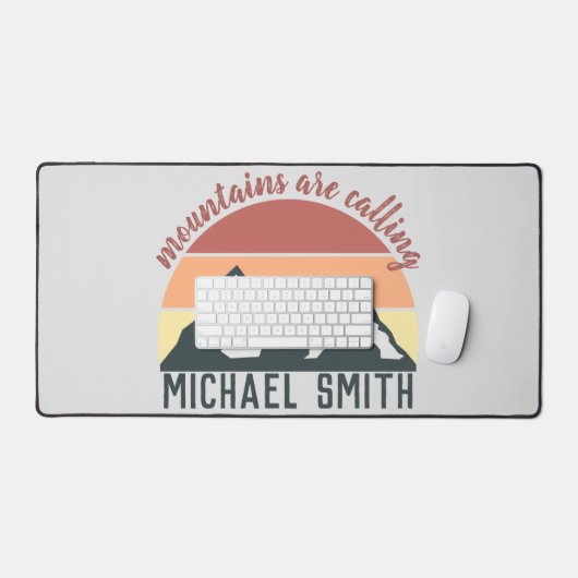 pastelbergen noemen monogram grijs bureaumat (Keyboard & Muis)