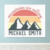  pastelbergen noemen monogram grijs canvas afdruk (Insitu (Houten vloer))