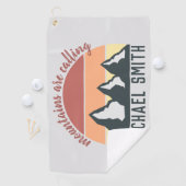  pastelbergen noemen monogram grijs golfhanddoek (Insitu)