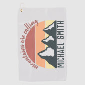  pastelbergen noemen monogram grijs golfhanddoek (Voorkant)