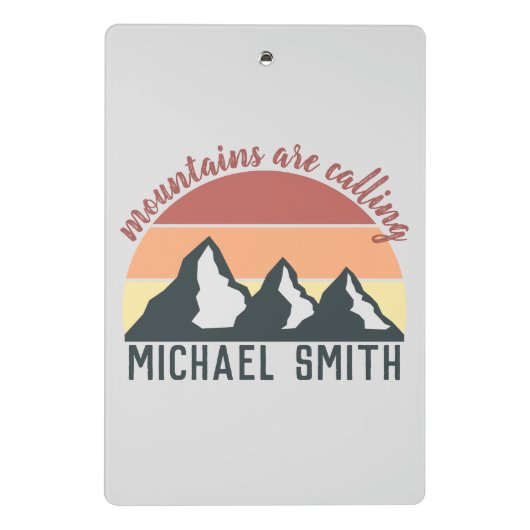  pastelbergen noemen monogram grijs mini klembord (Achterkant)