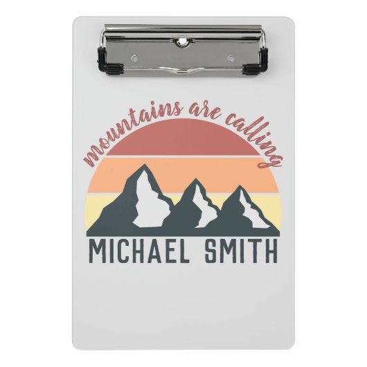  pastelbergen noemen monogram grijs mini klembord (Voorkant)