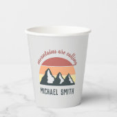  pastelbergen noemen monogram grijs papieren bekers (Voorkant)