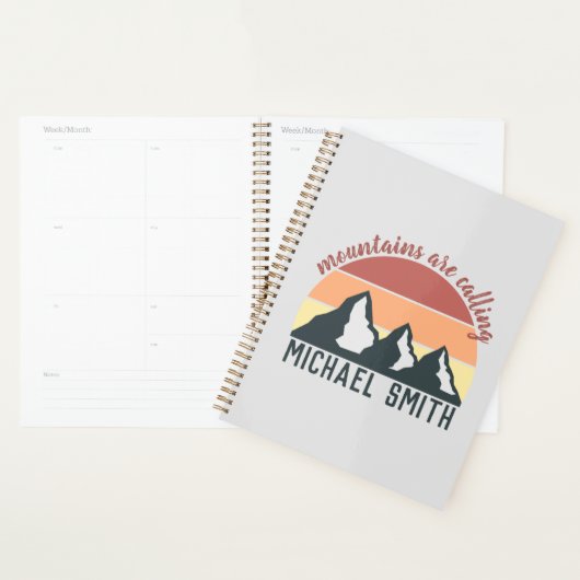  pastelbergen noemen monogram grijs planner (Display)