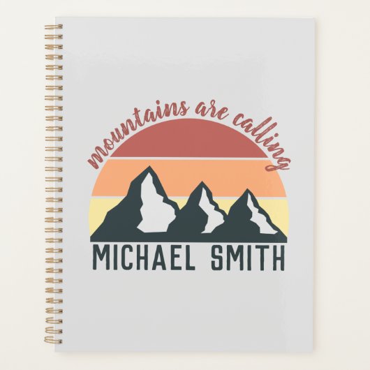  pastelbergen noemen monogram grijs planner (Voorkant)