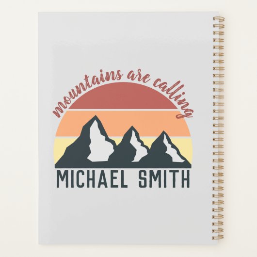  pastelbergen noemen monogram grijs planner (Achterkant)