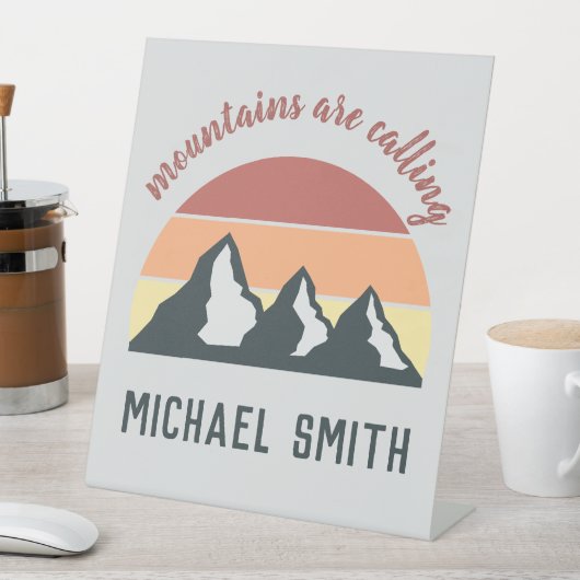  pastelbergen noemen monogram grijs reclamebord met voetstuk (Insitu)