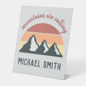  pastelbergen noemen monogram grijs reclamebord met voetstuk (Voorkant)