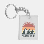 pastelbergen noemen monogram grijs sleutelhanger (Voorkant Links)