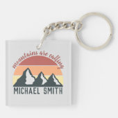 pastelbergen noemen monogram grijs sleutelhanger (Achterkant)