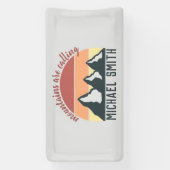  pastelbergen noemen monogram grijs spandoek (Verticaal)