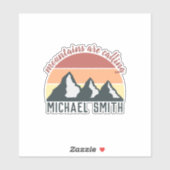 pastelbergen noemen monogram grijs sticker (Vel)