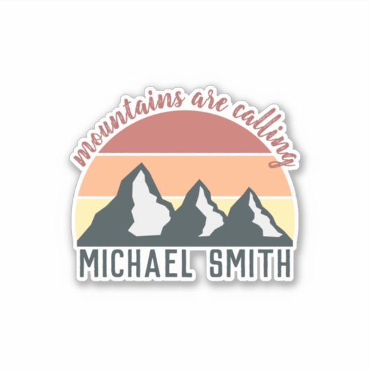 pastelbergen noemen monogram grijs sticker (Voorkant)