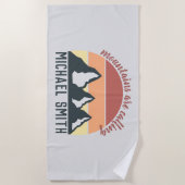  pastelbergen noemen monogram grijs strandlaken (Voorkant)