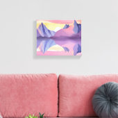 Pastelbergen | Watercolor Sky Canvas Afdruk (Insitu (Woonkamer))