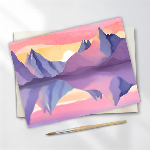 Pastelbergen Watercolorlucht Briefkaart