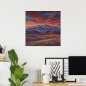 Pastelbergketen - Impressionistische Stijl Poster (Thuiskantoor)