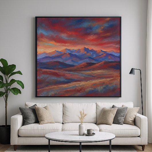 Pastelbergketen - Impressionistische Stijl Poster