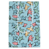 Pastelbladeren Blauw Medium Cadeauzakje (Achterkant)