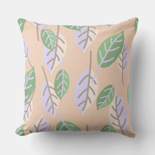 pastelbladeren buitenshuis buitenkussen (Voorkant)