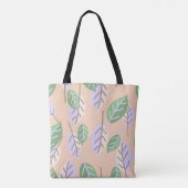 pastelbladeren canvas tas (Achterkant)
