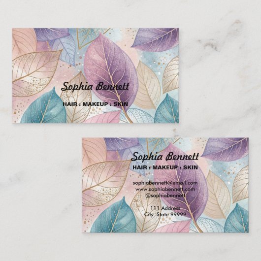 Pastelbladeren Visitekaartje (Voorkant / Achterkant)