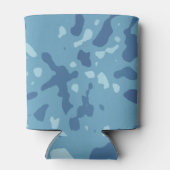 Pastelblauw abstract camo patroon blikjeskoeler (Achterkant)