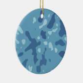 Pastelblauw abstract camo patroon keramisch ornament (Rechts)