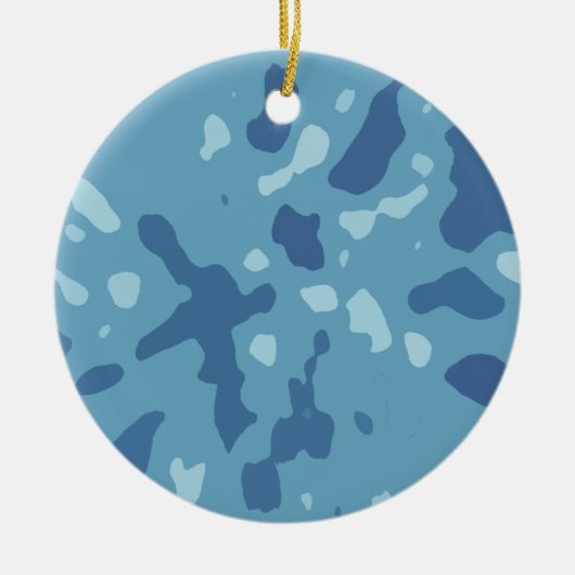 Pastelblauw abstract camo patroon keramisch ornament (Voorkant)