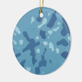 Pastelblauw abstract camo patroon keramisch ornament (Links)