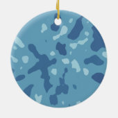 Pastelblauw abstract camo patroon keramisch ornament (Achterkant)